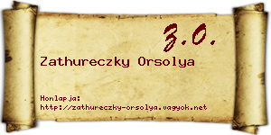 Zathureczky Orsolya névjegykártya